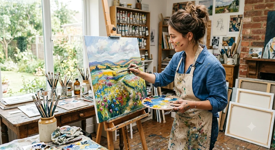 mujer-pintando-paisaje