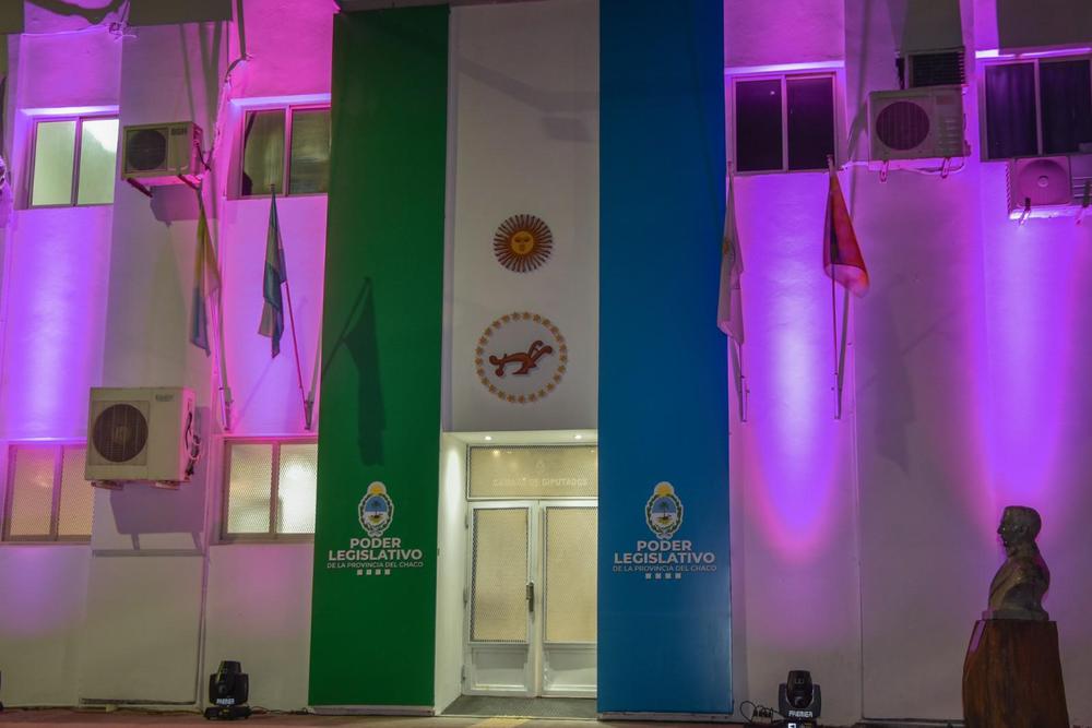 fachada-de-color-violeta-en-el-Poder-Legislativo-del-Chaco