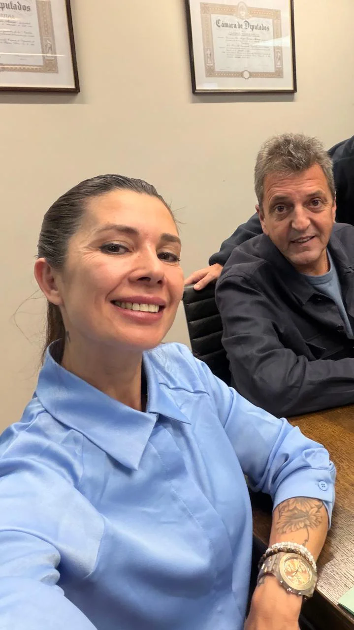 katia Blanc con Sergio Massa