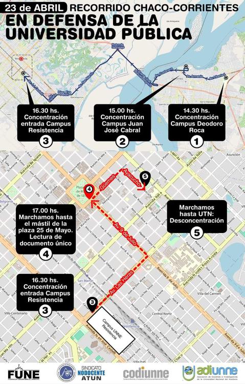 recorrido-Chaco-Corrientes-en-defensa-de-la-universidad-publica